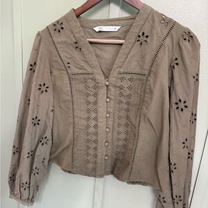 Zara Blouse with Notched Collar